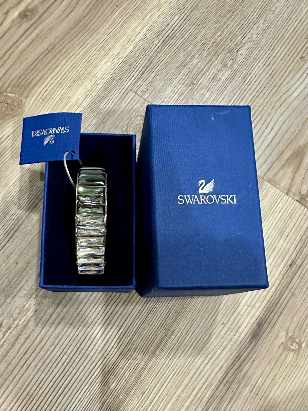 Swarovski Platinum Crystal Cuff Bangle Bracelet NWT